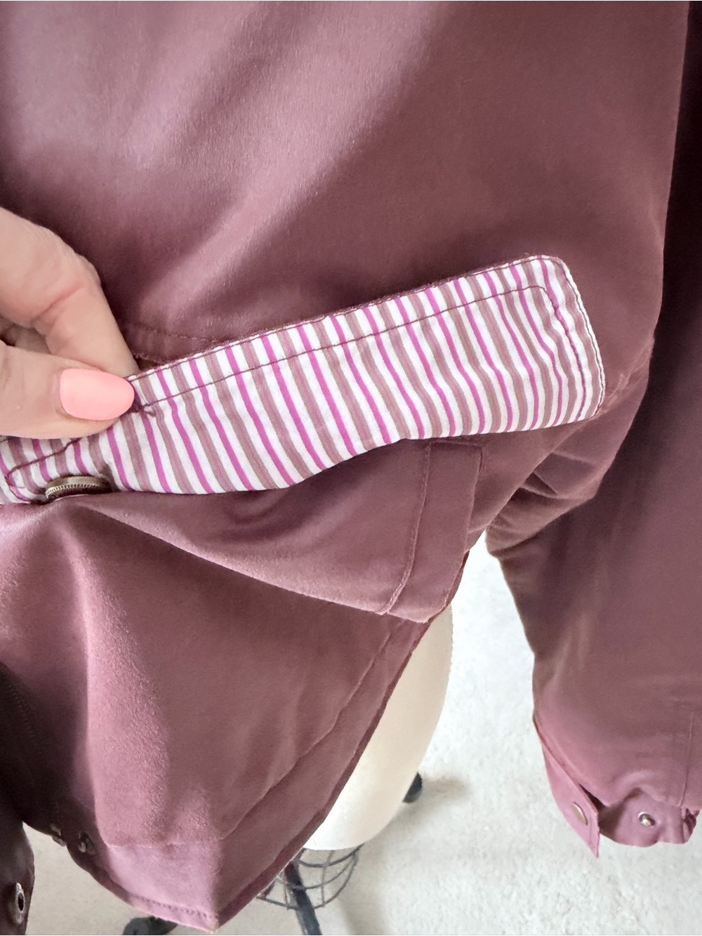 NWT FRNCH Paris Tigressa Cotton Canvas Utility Jacket Bordeaux Burgundy Pink M - Picture 11 of 14